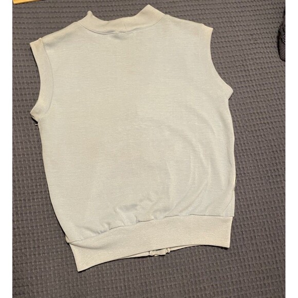 Vintage Ladies Winning Ways Sz M Baby Blue Snap Cardigan Sweater Vest Taiwan ROC - Picture 6 of 8